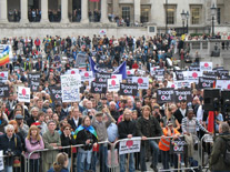 Thousands march on Parliament