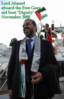 Lord Ahmed aboard the Free Gaza aid boat 'Dignity'