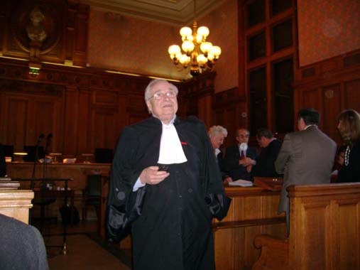 Badinter's defence team in court