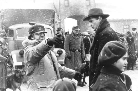 Steven Spielberg on the set of Schindler's List