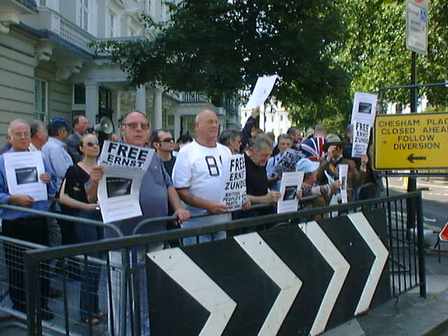 Free Ernst Zundel - German Embassy demo in London